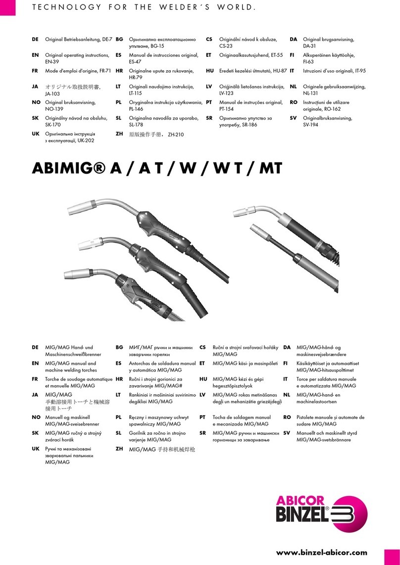 Abicor Binzel ABIMIG A operating instructions Abicor Binzel ABIMIG A operating instructions