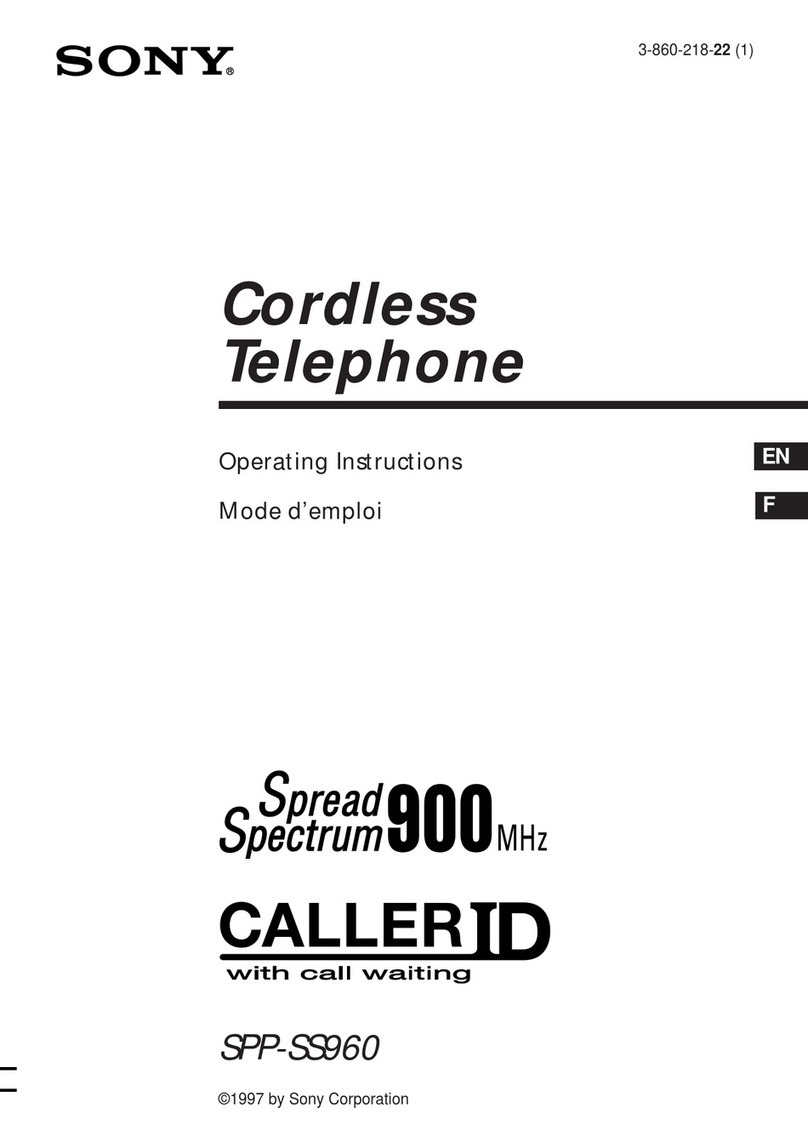 Sony SPP-SS960 - Cordless 900 Mhz Telephone operating instructions