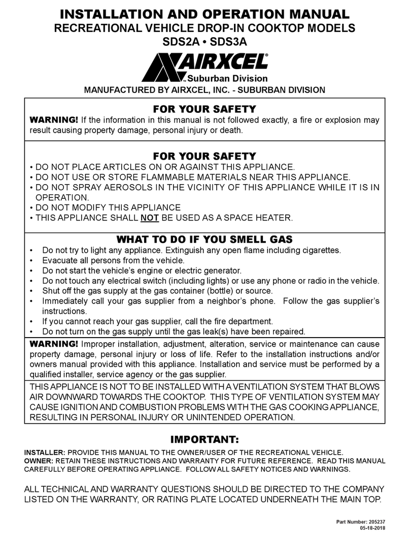 Airxcel SDS2A Installation and operation manual