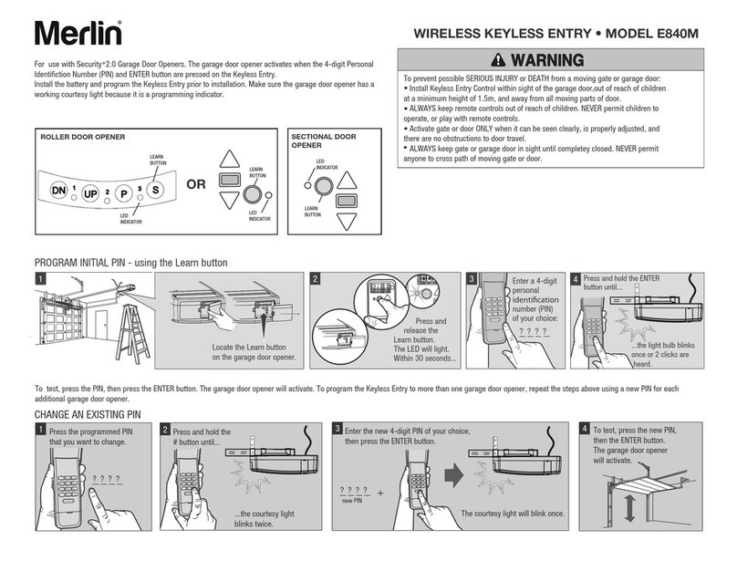 Chamberlain Merlin E840M quick start guide