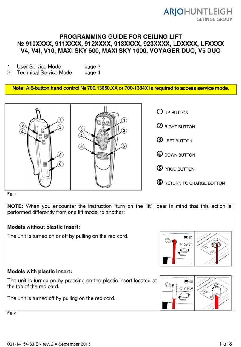 Getinge Arjohuntleigh Maxi Sky 600 Programming guide