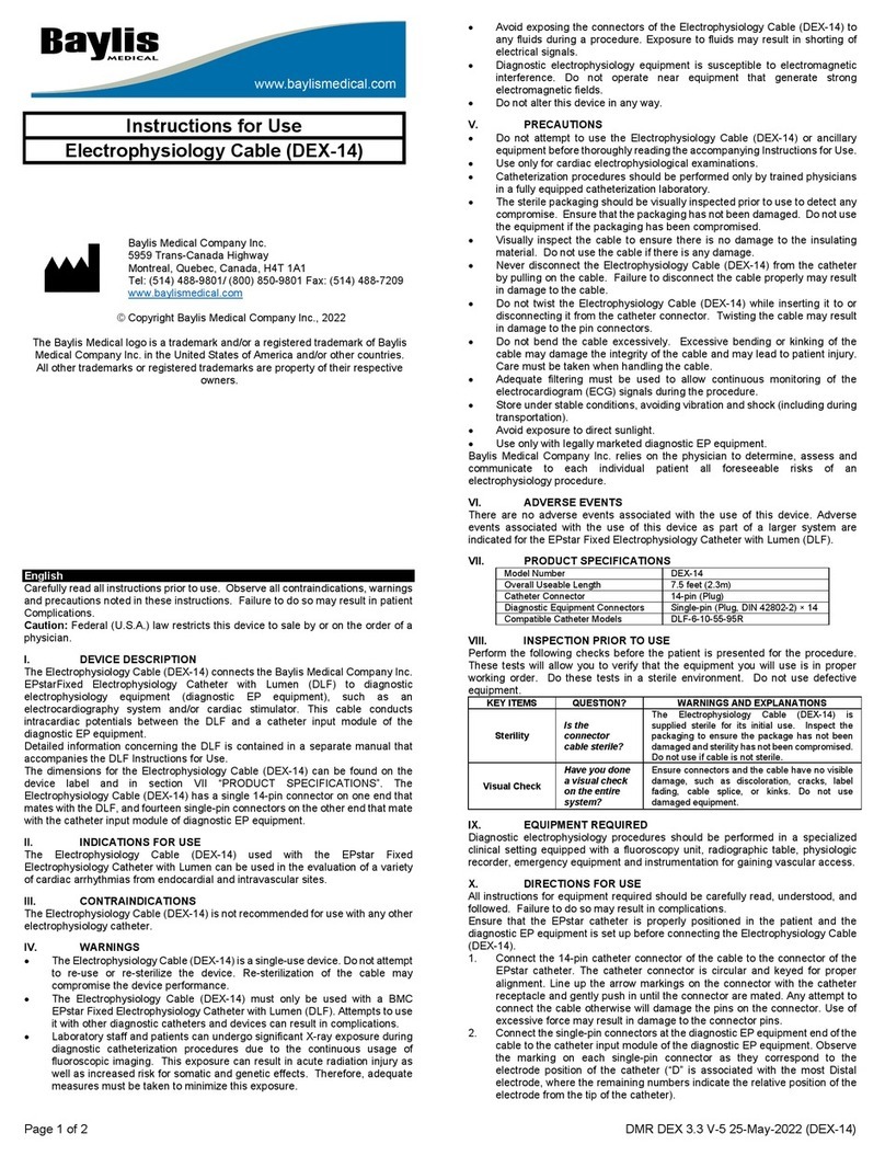 Baylis Medical DEX-14 Instructions for use