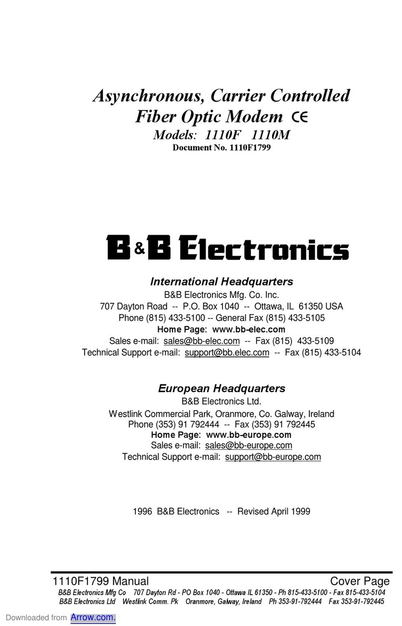 B&B Electronics 1110F manual