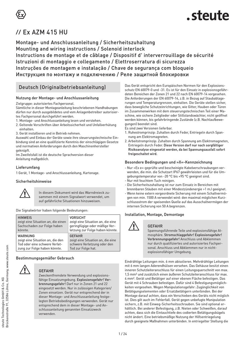 steute Ex AZM 415 HU Programming manual steute Ex AZM 415 HU Programming manual