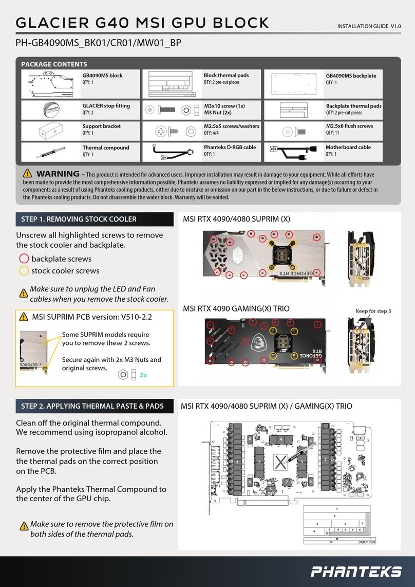 Phanteks GLACIER G40 MSI User manual Phanteks GLACIER G40 MSI User manual