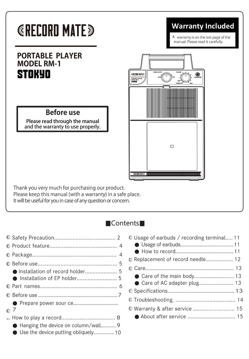 RECORD MATE STOKYO RM-1 manual