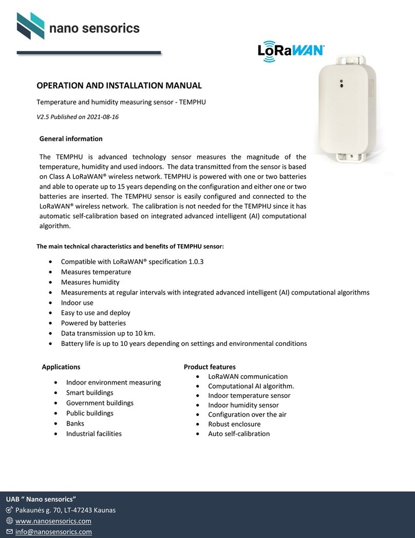 nano sensorics TEMPHU Operation and installation manual