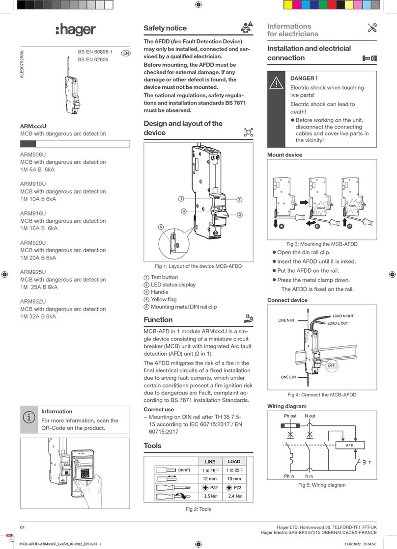 hager ARM U Series quick start guide
