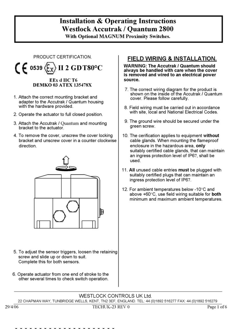 Westlock Quantum 2800 Installation & operating instructions