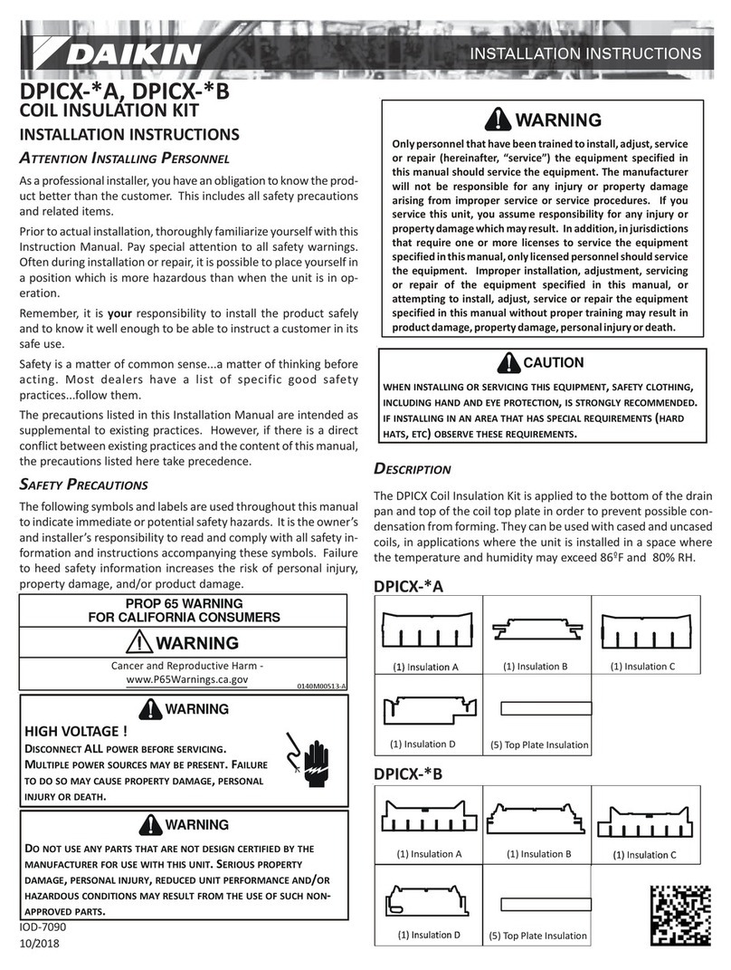 Daikin DPICX A Series installation instructions