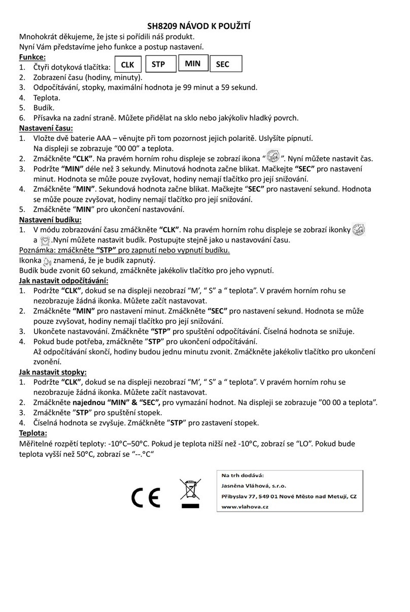 vlahova SH8209 User manual