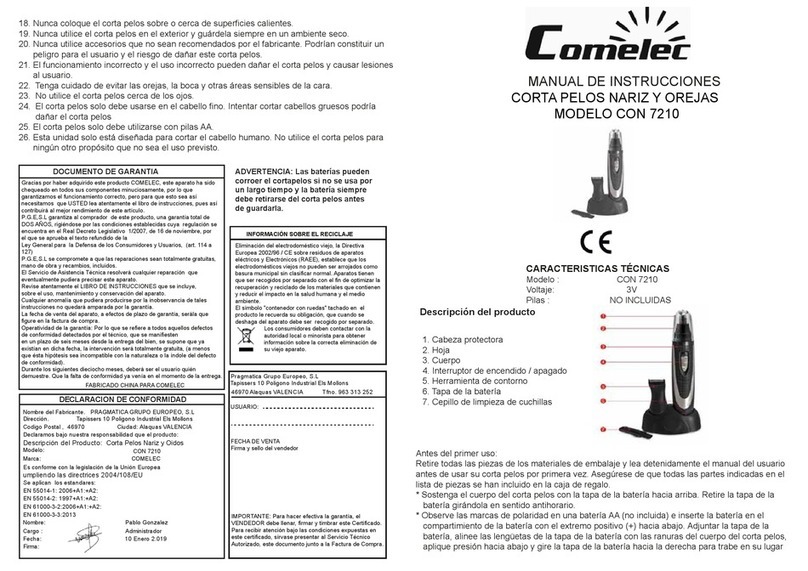 Comelec CON 7210 instruction manual
