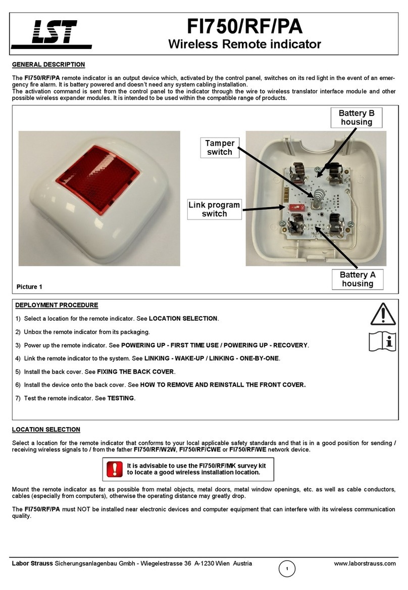 LST FI750/RF/PA User manual