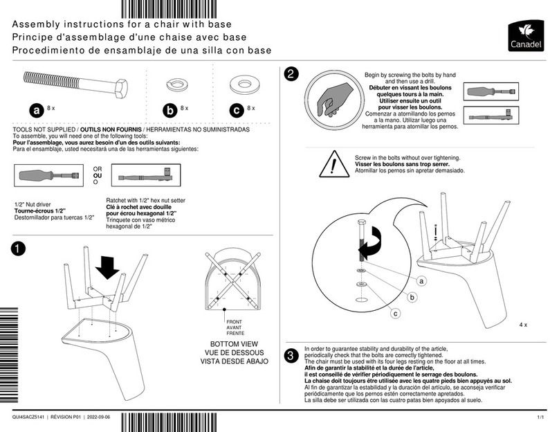 Canadel chair with base User manual Canadel chair with base User manual