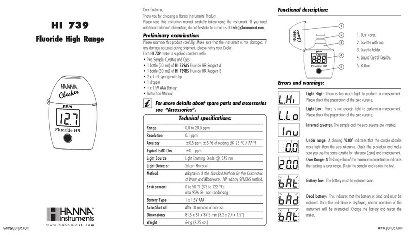 Hanna Instruments HI 739 User manual