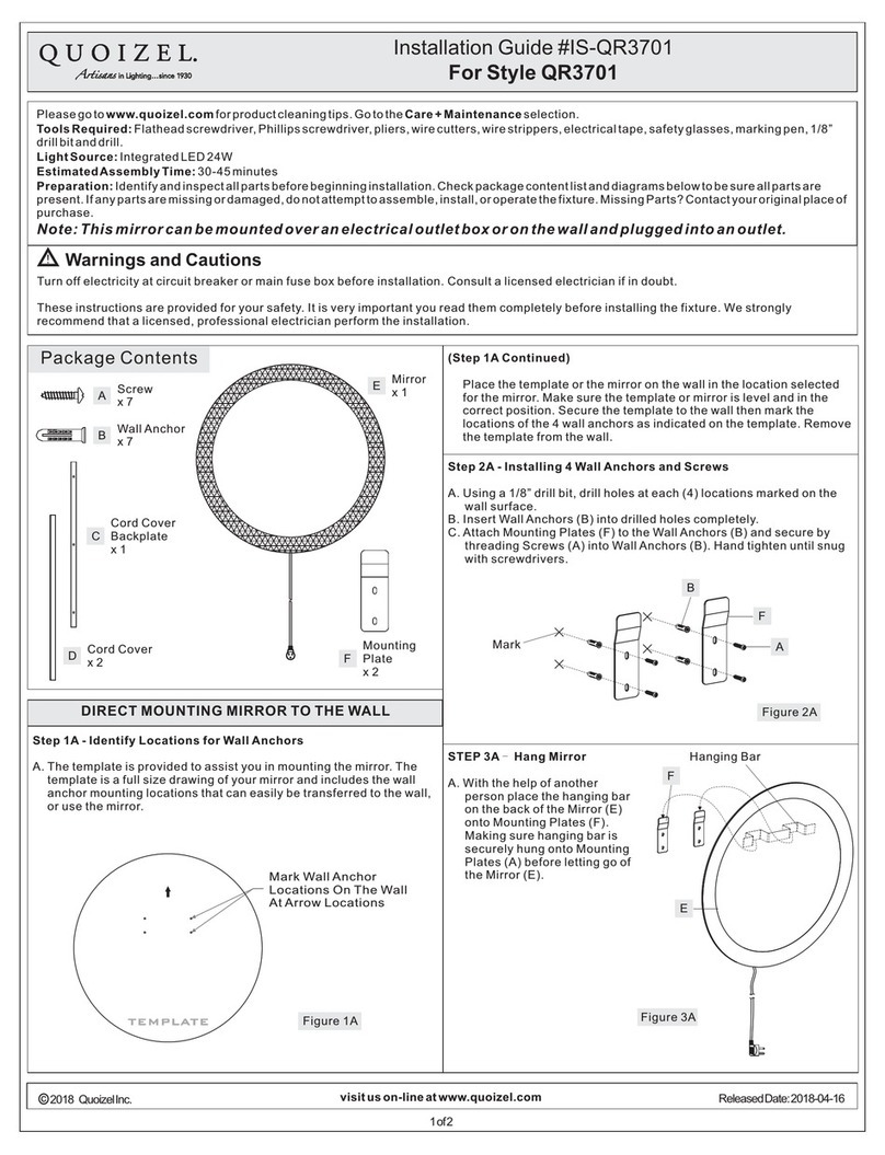 Quoizel QR3701 installation guide