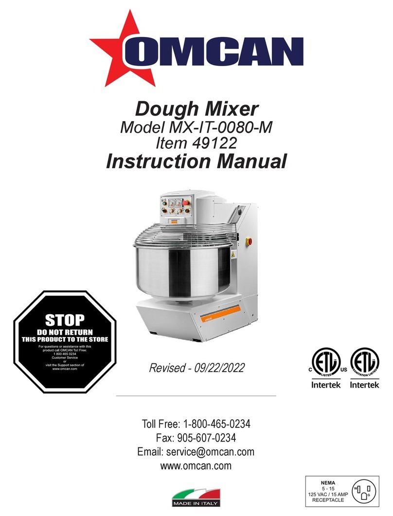 Omcan MX-IT-0080-M instruction manual