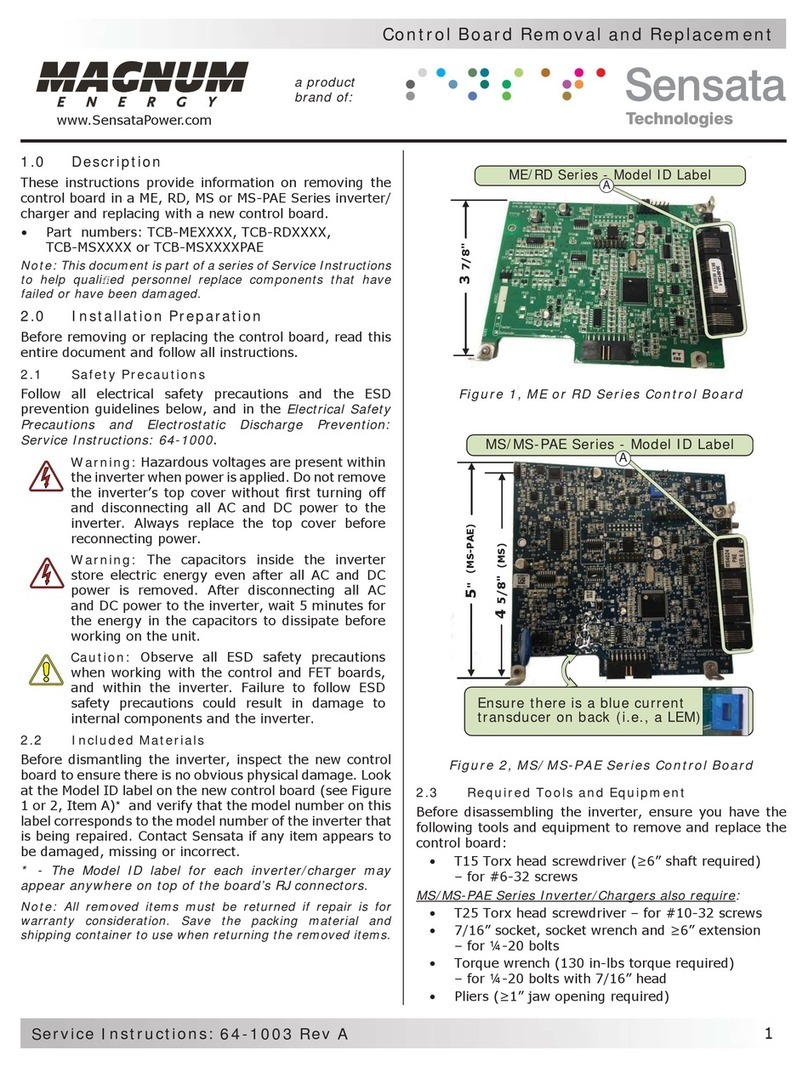 Sensata Magnum Energy ME-PAE Series manual