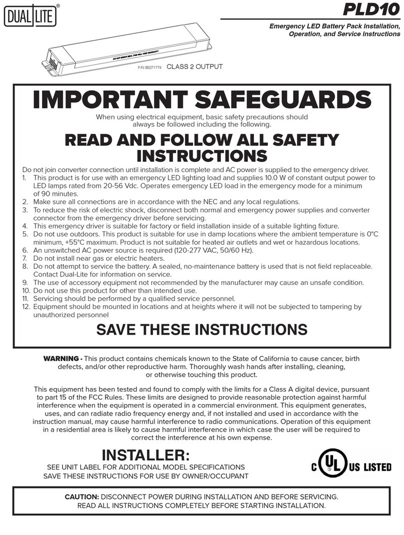 Current Dual-Lite PLD10 Installation, operation and service instructions