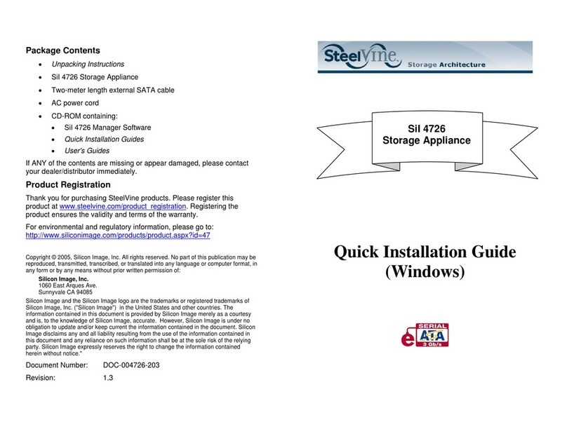 Silicon Image SteelVine SiI 4726 Quick installation guide Silicon Image SteelVine SiI 4726 Quick installation guide