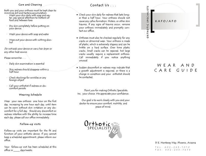 Orthotic SPECIALISTS AFO Wear and Care Instructions