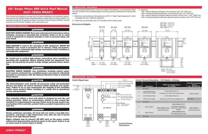 Chromalox CS1 Instruction manual