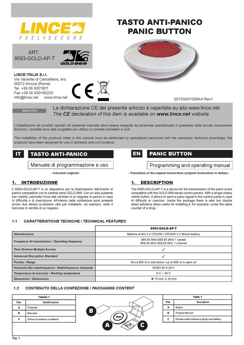 Lince 9593-GOLD-AP-T quick start guide