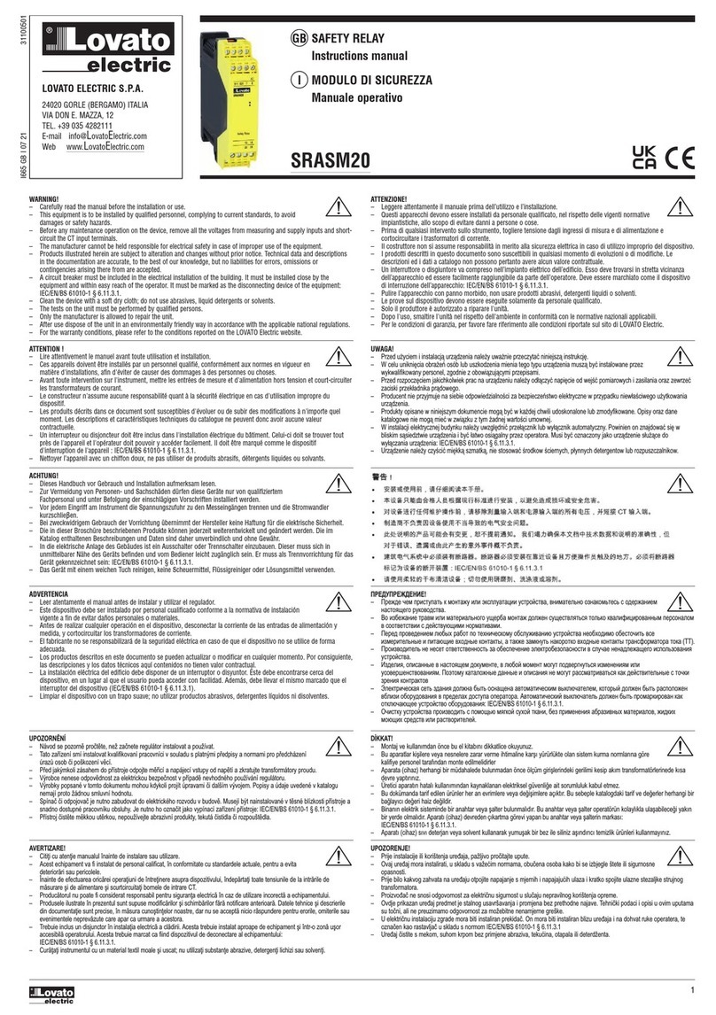 LOVATO ELECTRIC SRASM20 instruction manual