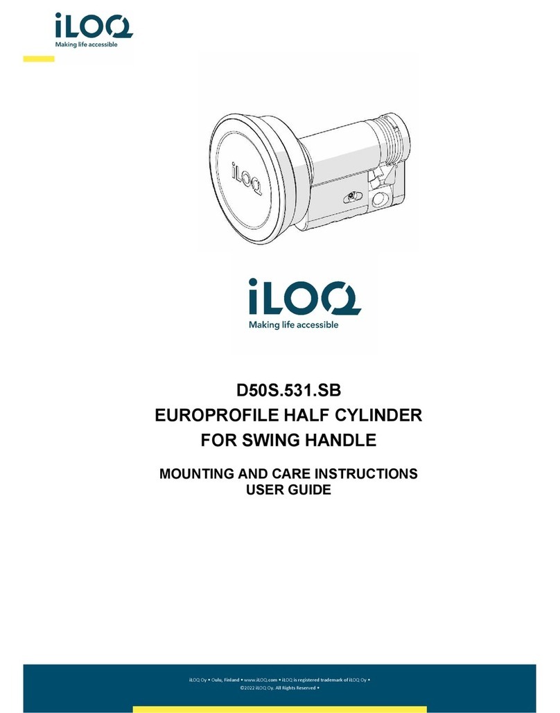 iLoq D50S.531.SB Mounting and care instructions