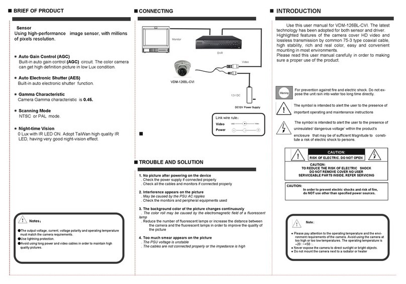 Vicom VDM-126BL-CVI Series quick start guide