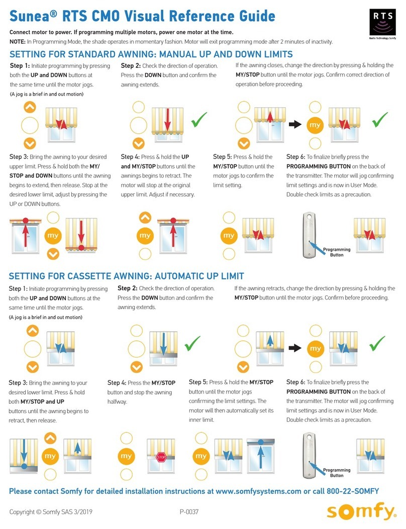 SOMFY Sunea RTS CMO reference guide