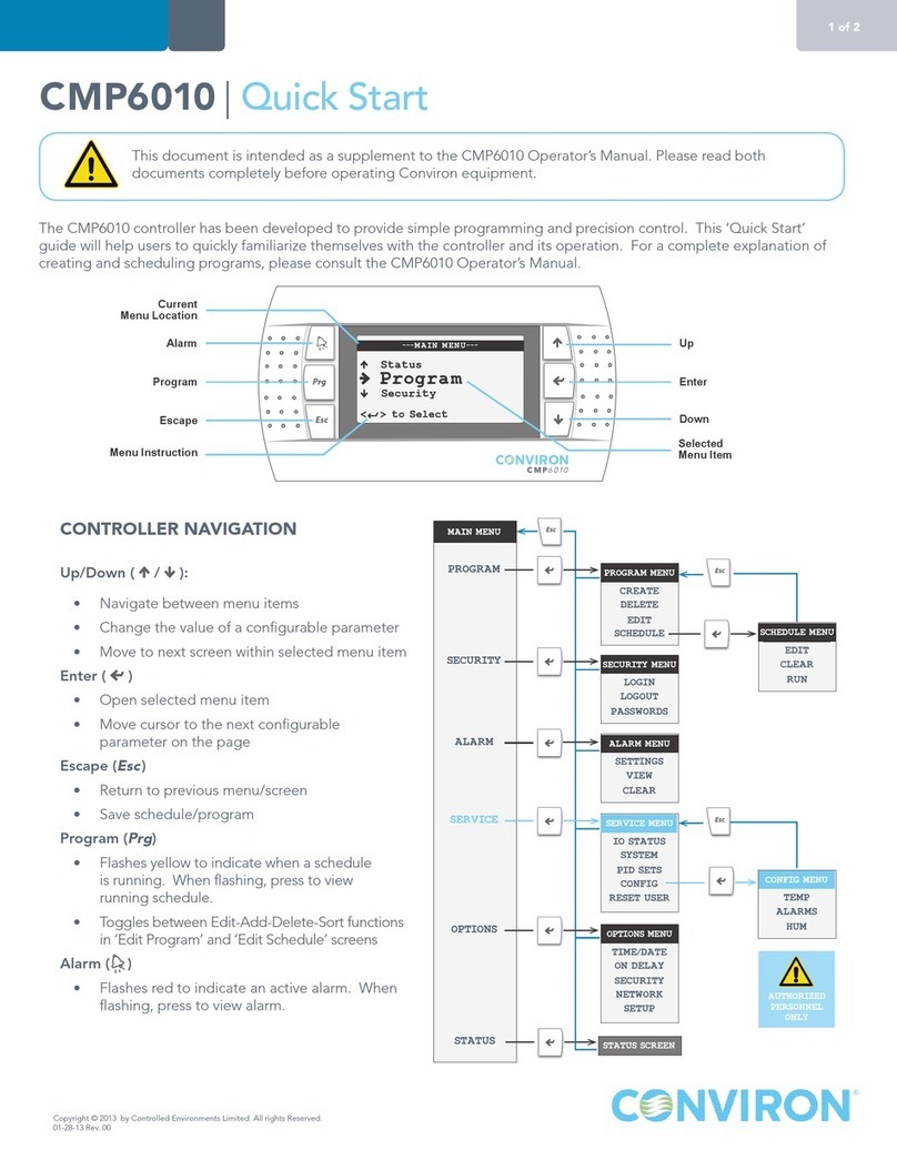 Conviron CMP6010 User manual