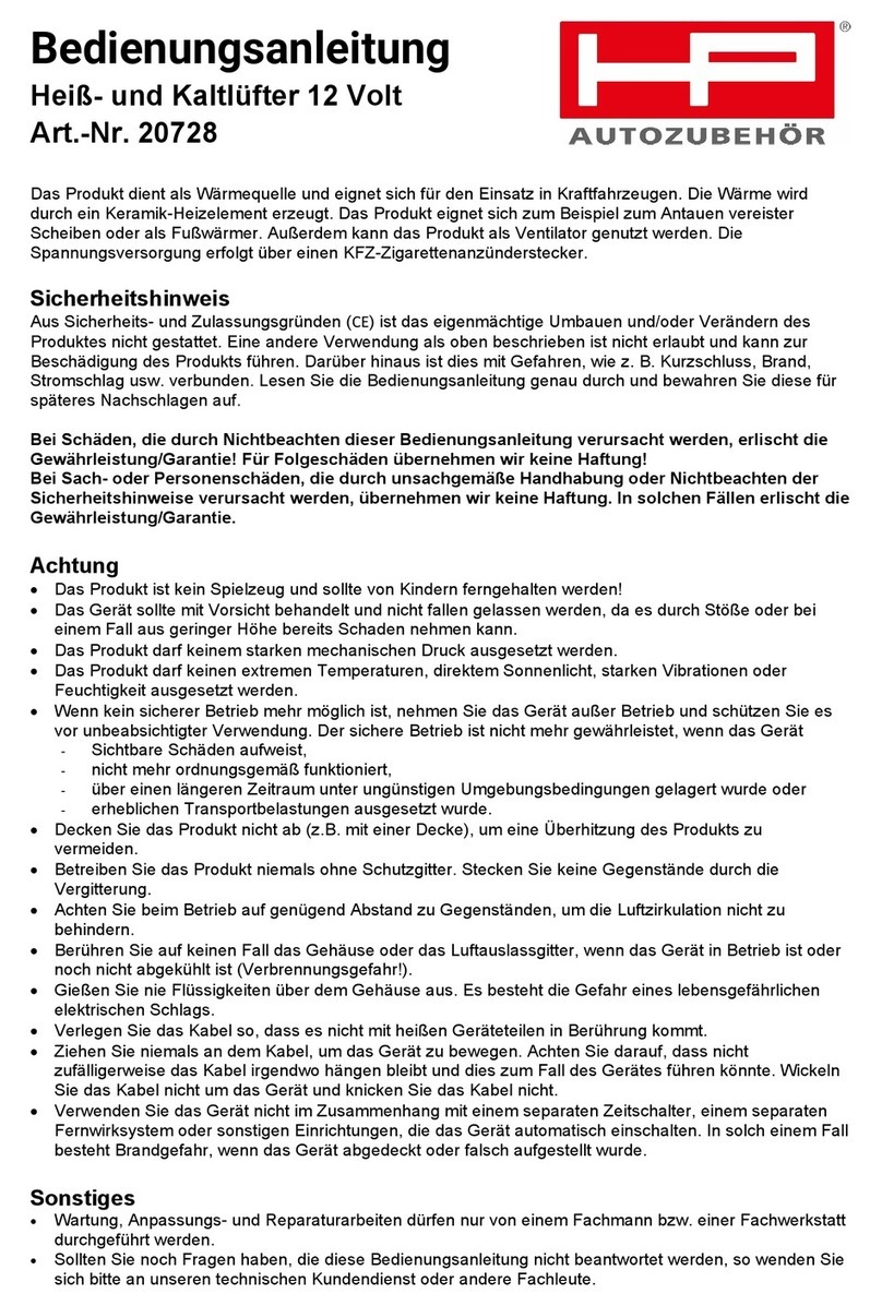 Hans Pfefferkorn 20728 operating instructions