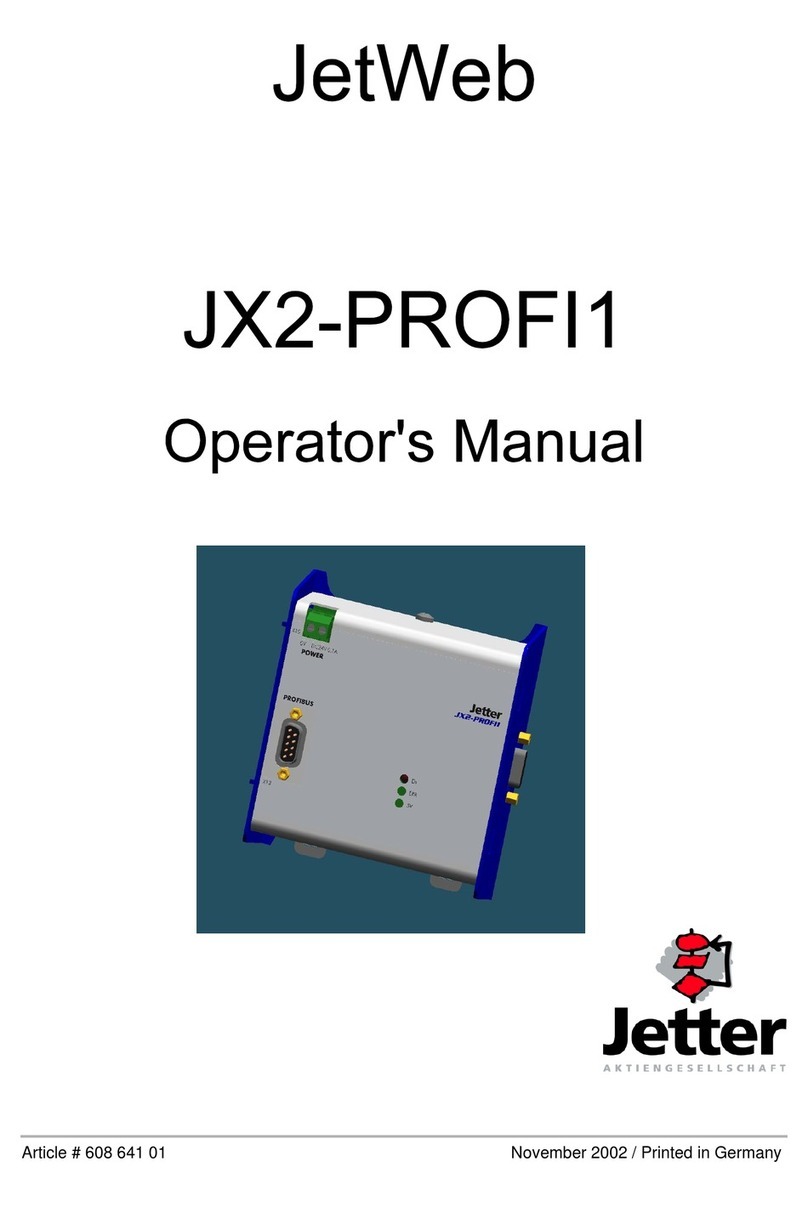 Jetter JetWeb JX2-PR0FI1 Operator's manual