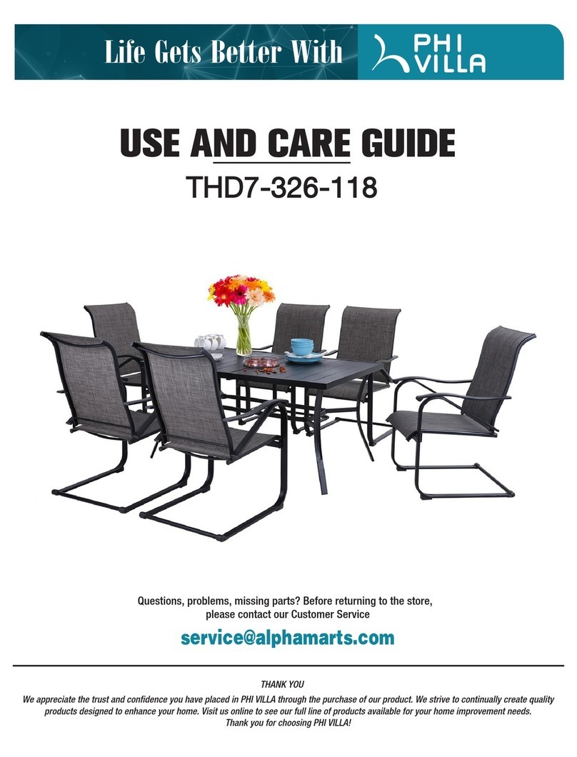 PHI VILLA THD7-326-118 Use and care guide