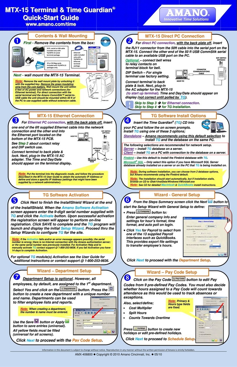 Amano MTX-15 User manual