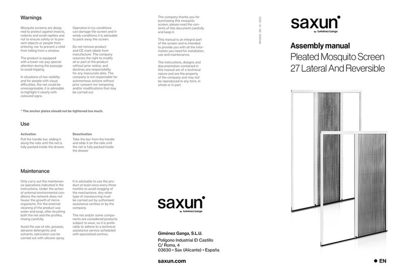 Gimenez Ganga Saxun Pleated Mosquito Screen 27 Lateral And... Assembly manual Gimenez Ganga Saxun Pleated Mosquito Screen 27 Lateral And... Assembly manual
