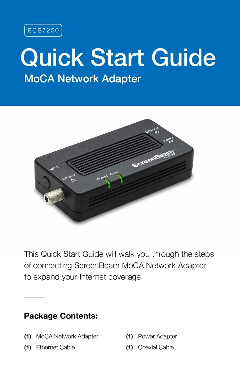 MoCA ECB7250 quick start guide