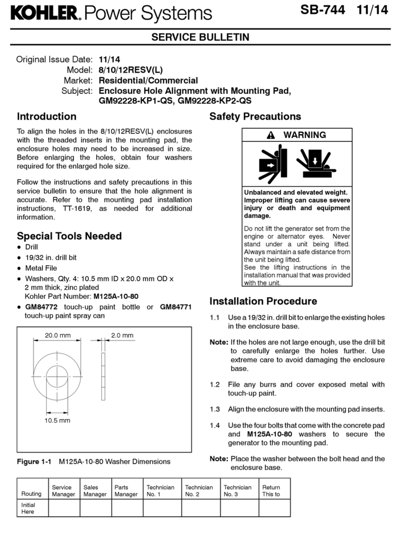 Kohler Power System GM92228-KP1-QS Service bulletin