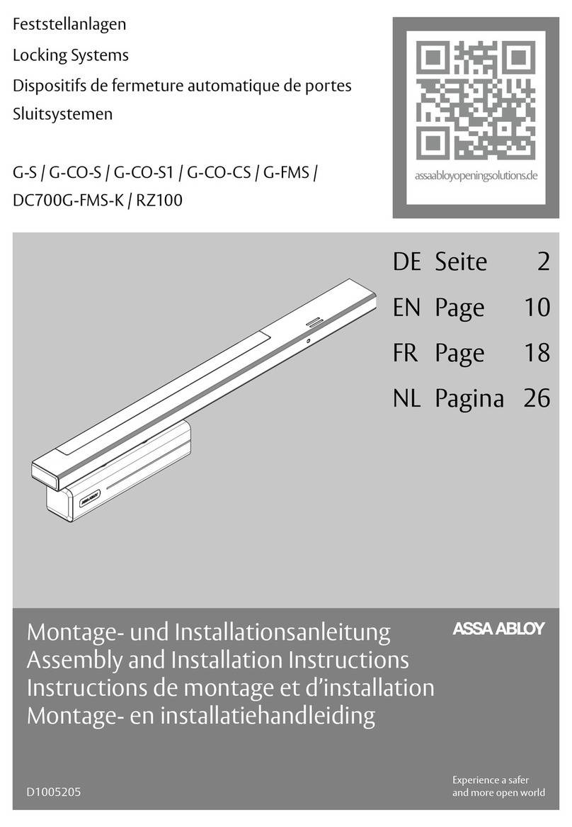 Assa Abloy G-S Assembly and installation instructions Assa Abloy G-S Assembly and installation instructions