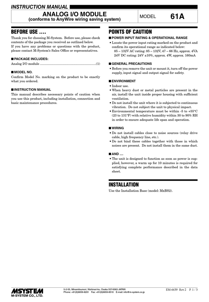 M-system 61A instruction manual