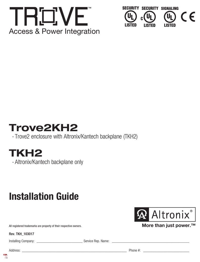 Altronix TROVE Trove2KH2 User manual Altronix TROVE Trove2KH2 User manual