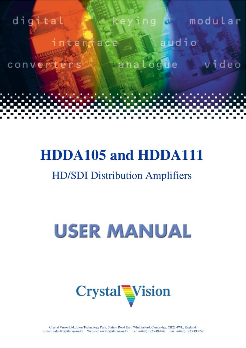 Crystal Vision HDDA105 Series User manual Crystal Vision HDDA105 Series User manual
