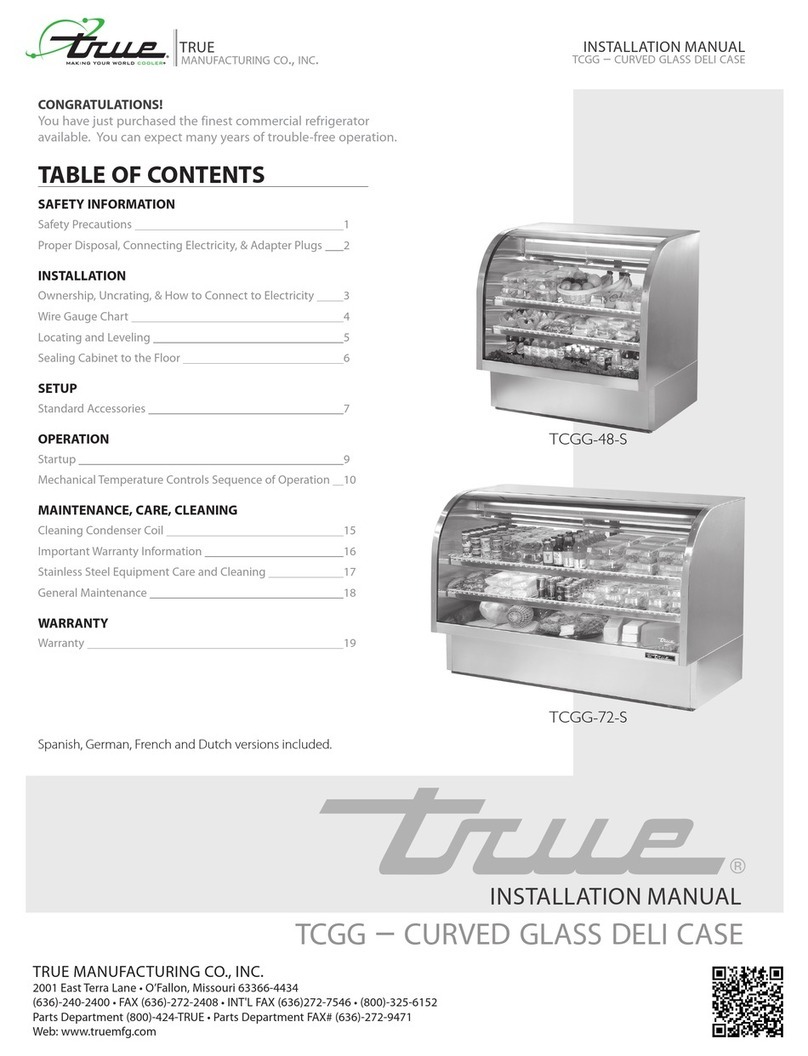 True TCGG-72-S-LD User manual
