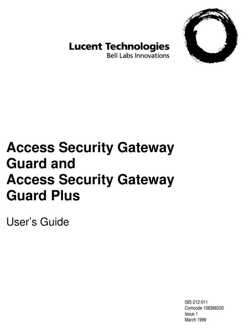 BELL LABS INNOVATIONS Lucent Technologies Access Security Gateway... user guide