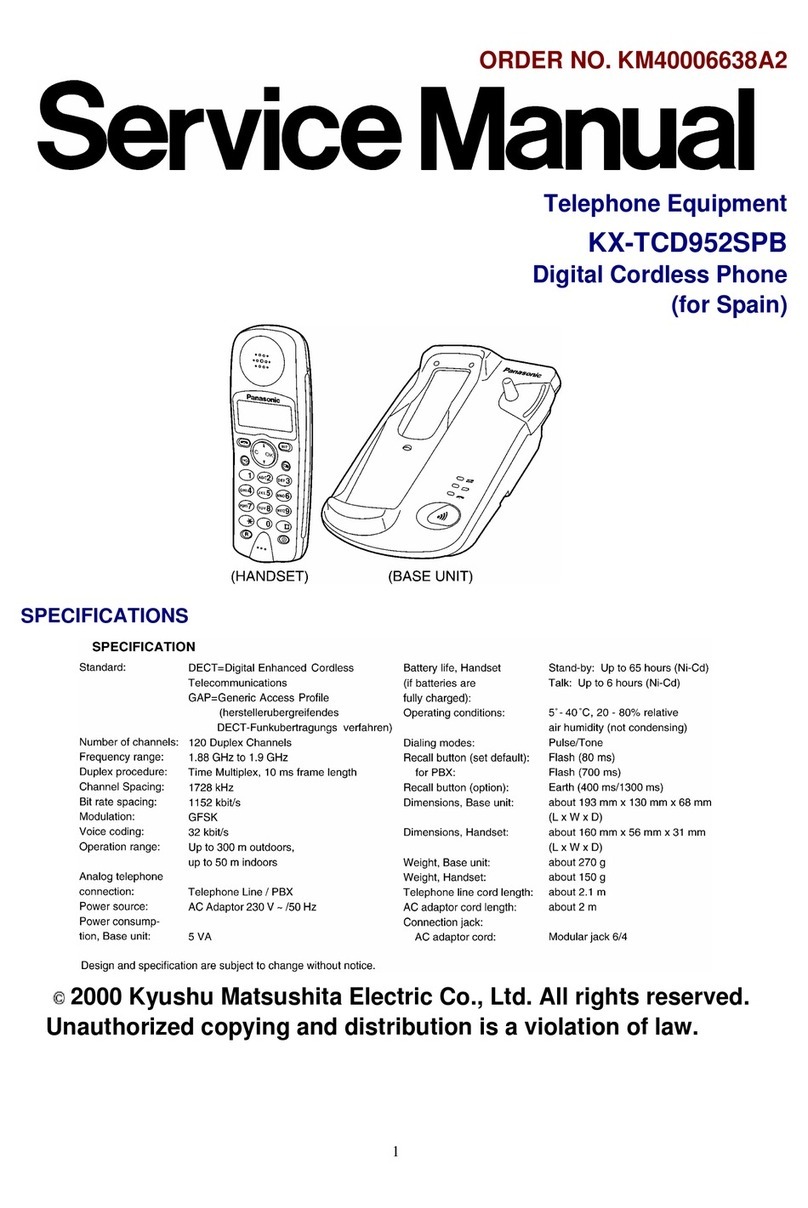 Matsushita Electric KX-TCD952SPB Service manual