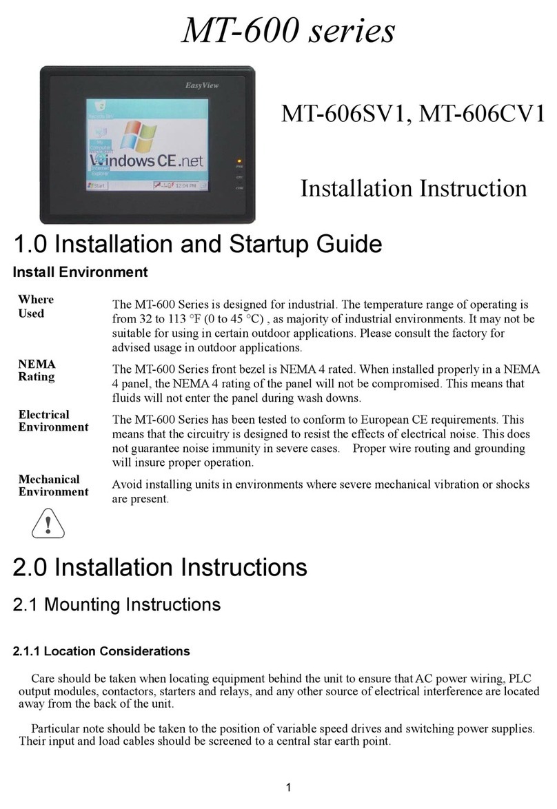 weintek MT-606SV1 Installation instruction