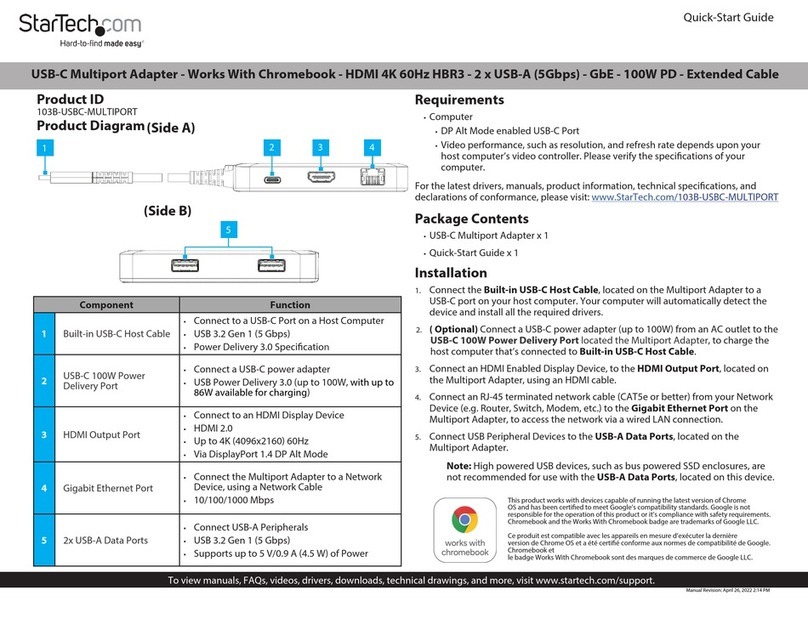 StarTech.com 103B-USBC-MULTIPORT User manual