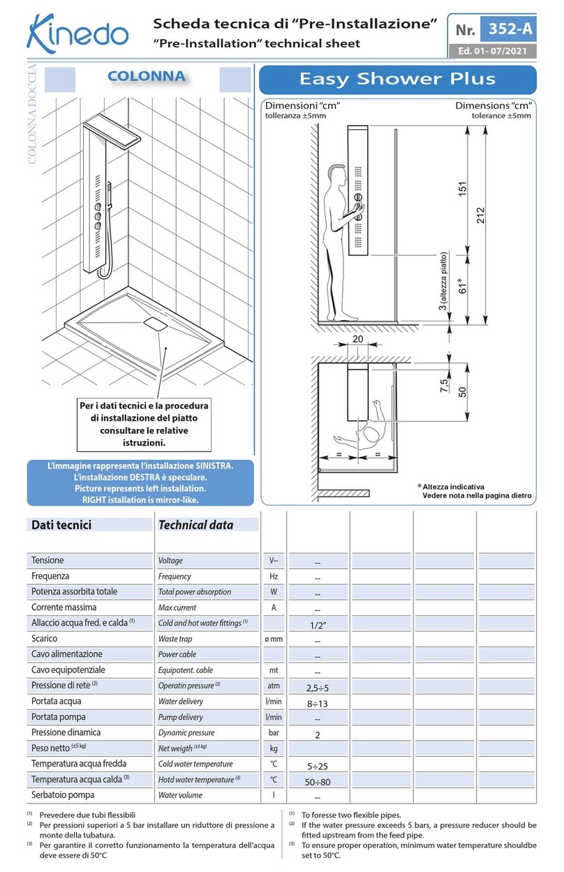 Kinedo Easy Shower Plus 352-A User manual Kinedo Easy Shower Plus 352-A User manual