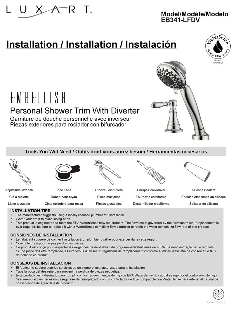 Luxart Embellish EB341-LFDV Installation Luxart Embellish EB341-LFDV Installation